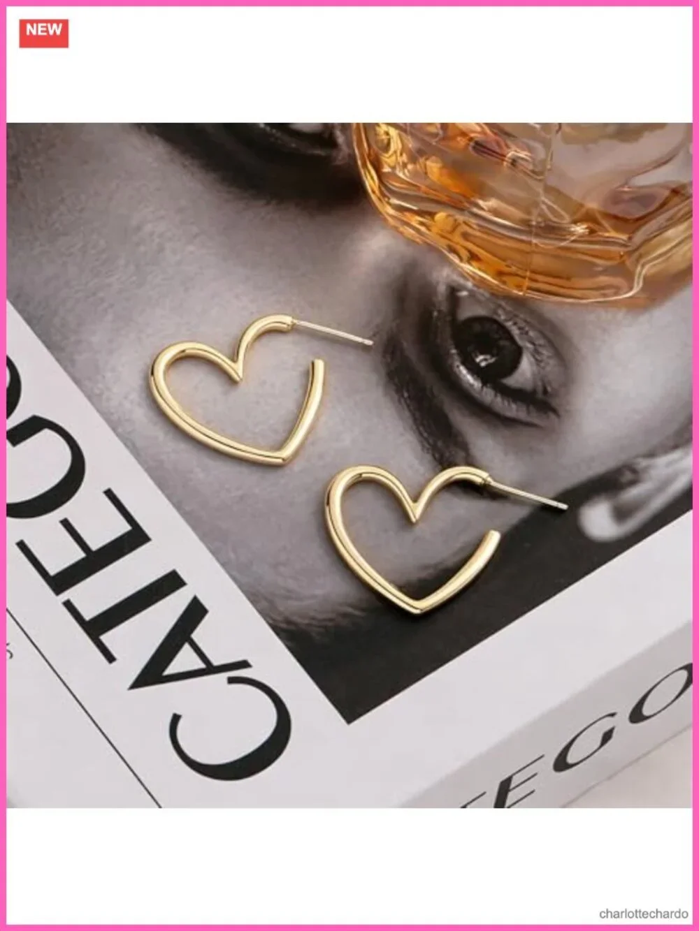 14K Gold Plated Heart Hoop Earrings Huggie Hoops Hypoallergenic
